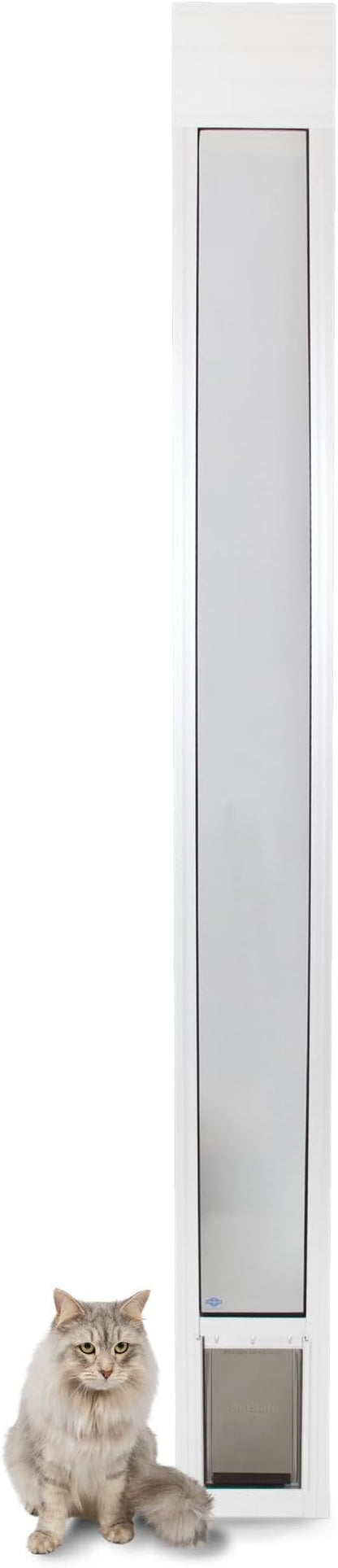 PetSafe Sliding Glass Pet Door - No-Cut DIY Install Doggy Door for Renters - Aluminum Frame - Adjustable Height 75 7/8" to 80 11/16" - Ideal for Small Dogs Up to 15 lb - White