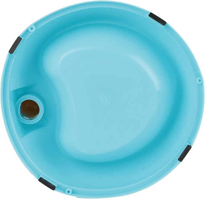 Adjustable Dog Bowl Feeder, Food Grade Plastic Pet Drinking Water Bottle and Food Dish Set with Adjustable Height, for Small Medium Large Dogs (Blue)