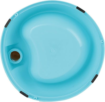 Adjustable Dog Bowl Feeder, Food Grade Plastic Pet Drinking Water Bottle and Food Dish Set with Adjustable Height, for Small Medium Large Dogs (Blue)