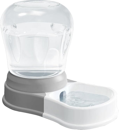 STALTWO 1 Gallon Automatic Dog Water Dispenser, Large Capacity Gravity Pet Water Bowl for Multiple Pets, BPA-Free Cat Water Feeder for Large Dogs, Refill Less Often, Grey