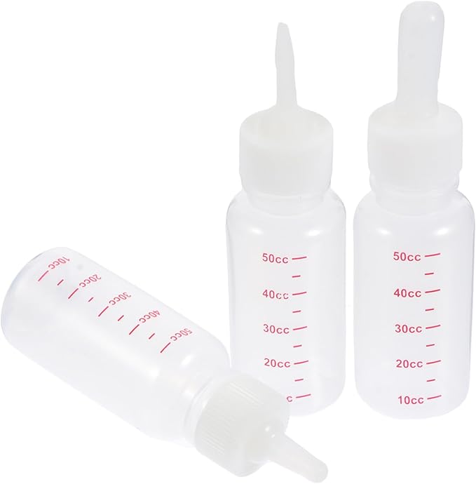 SUPVOX 3Pcs Small PET Nursing Bottles Portable Milk Bottle for Rabbits Puppies Kittens Scale Nurser Feeding Set
