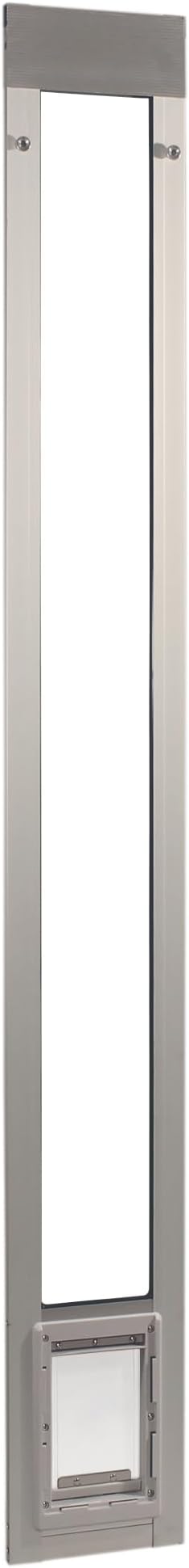 IDEAL PET PRODUCTS Since 1979 Ideal Pet Products Aluminum Pet Patio Door, Adjustable Height 77-5/8" to 80-3/8", 5" x 7" Flap Size, Mill/Silver