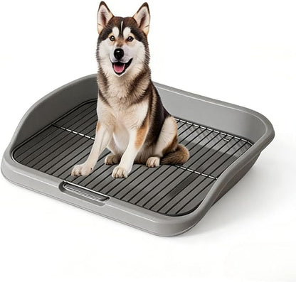 Mesh Dog Potty Tray Removable Stable Structure - Indoor Puppy Training Toilet Pee Pad Holder for Small & Medium Dogs(Grey)