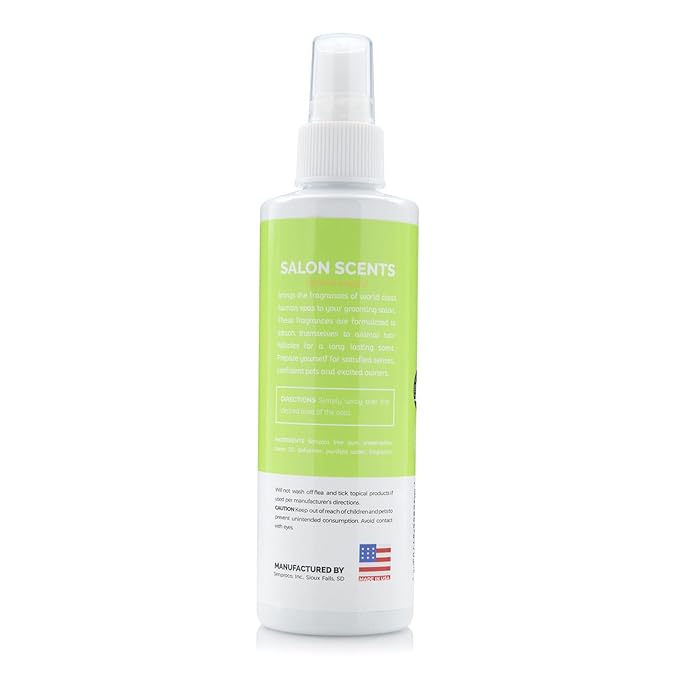 Bark2Basics Salon Scents Pet Grooming Cologne Spray - 8 oz, Natural Professional Groomer Perfume for Dogs and Cats, Deodorizing, Long Lasting, Made in The USA (Fresh and Clean)