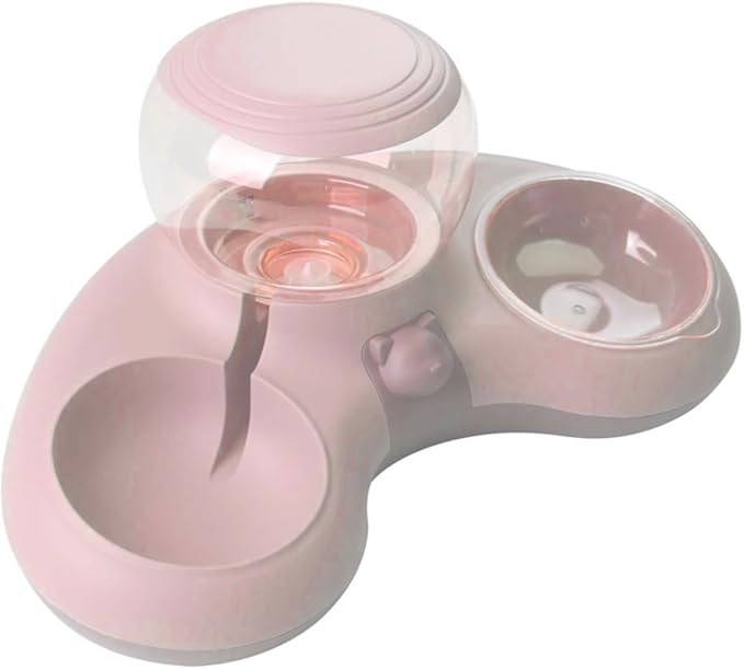 Mascotas y Accesorios MX Triafan Feeding Dish and Water Dispenser for Dogs and Cats, with Ergonomic Design and Easy to Wash (Pink)