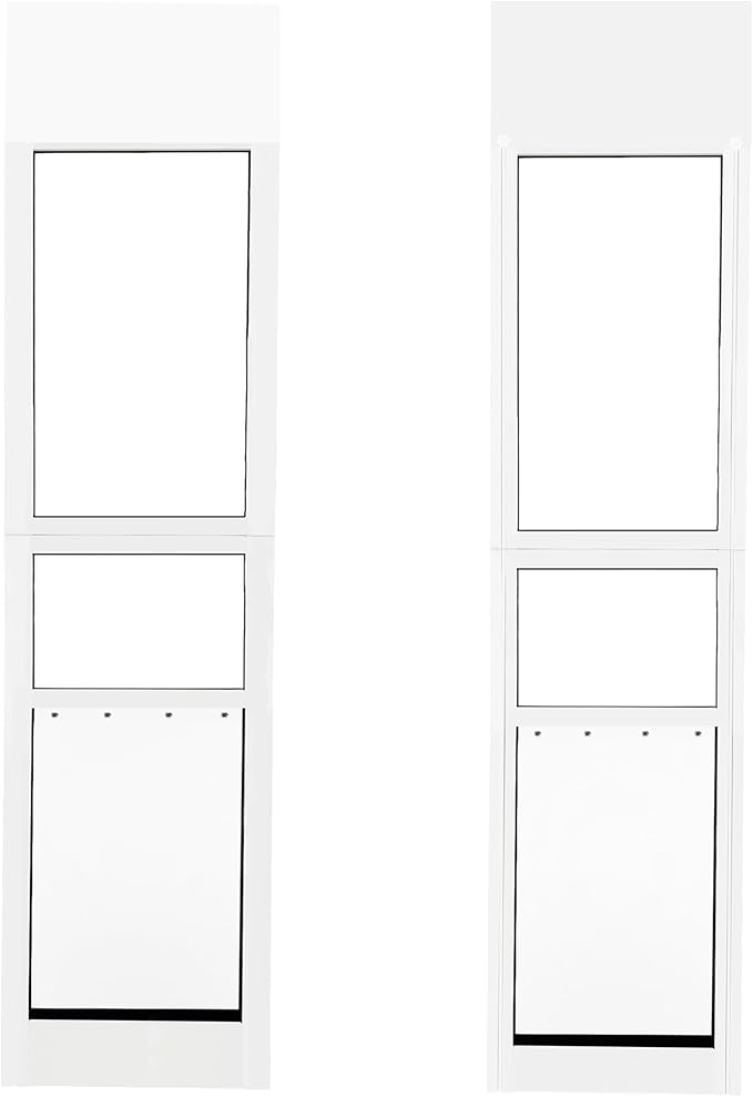 Extra Large Dog Door for Sliding Door,Adjustable Height 75.98"-81.1",Dog Door for Sliding Glass Doors XL,All-Metal Framed & Panel with Rotating Screws Can Slide Up and Down Along The Track