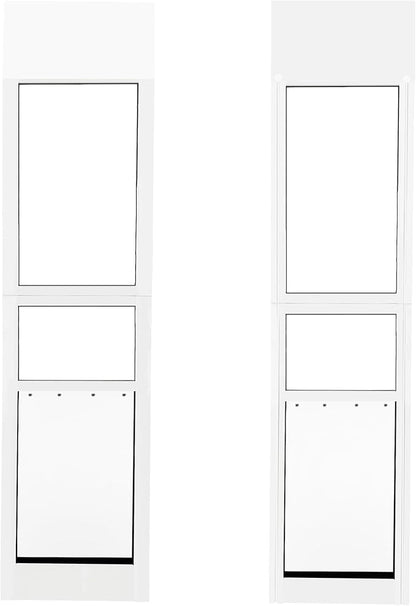 Extra Large Dog Door for Sliding Door,Adjustable Height 75.98"-81.1",Dog Door for Sliding Glass Doors XL,All-Metal Framed & Panel with Rotating Screws Can Slide Up and Down Along The Track