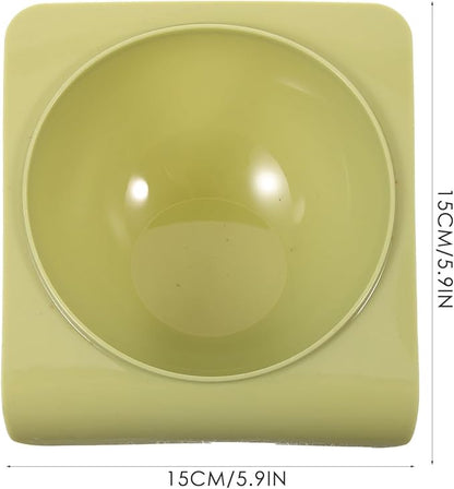 Milisten Pet Plastic Dog Bowl with Anti-Neck Slope Design, Wall-Mounted Single Feeding and Water Dish, Green Puppy Feeding Bowl for Home Use