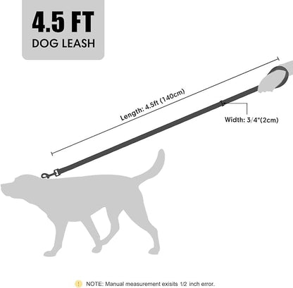 Didog PU Leather Dog Leash for Small Dogs 4.5ft, Soft Padded Handle Faux Leather Dog Leashes for Medium Dogs, Walking and Training Leashes for Large Dogs,Light Blue