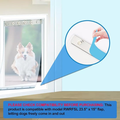 Dog Door Replacement Flap, Flexible Pet Door Replacement Flap Compatible with Super Large Dog Door, Weather Resistant Doggie Door Replacement Flap Fits Pets Up to 120 Lbs, Size 24" x 15"