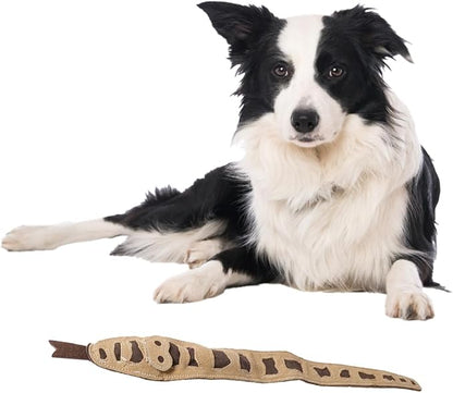 SPOT Skinneeez Leather Snake – 25in Stuffing-Free Dog Toy with Real Leather & 4 Squeakers, Durable Tug Toy for Light to Moderate Chewers, Great for Medium & Large Dogs
