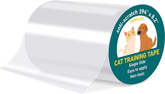 yongjoy Door Protector from Dog Scratching - Cat Scratch Door Frame Single Side Adhesive Protector Anti Dog Scratch Door Guard for Dogs Clear - 394" x 8.2"
