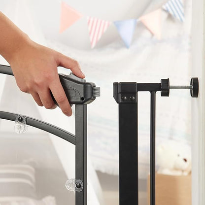 Regalo Safety 29.5–37” Clear Walk Through Baby Gate for Doorways & Bottom of Stairs, Pressure Mounted Baby Gate with Door for Toddlers & Pets, Tested & Trusted, American Designed, Family Owned