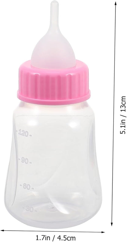 Levemolo 2pcs Cat Nursing Bottles Manual Feeder for Kittens and Puppies Milk Bottle Scale for Easy Feeding Yellow Pink