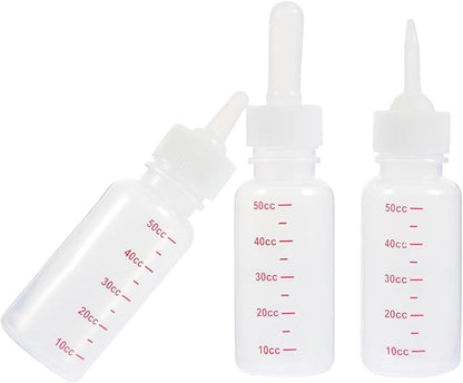 SUPVOX 3Pcs Small Baby Milk Bottle Set Plastic Nurser Bottles Scale Feeding for Kittens Puppies and Small Animals
