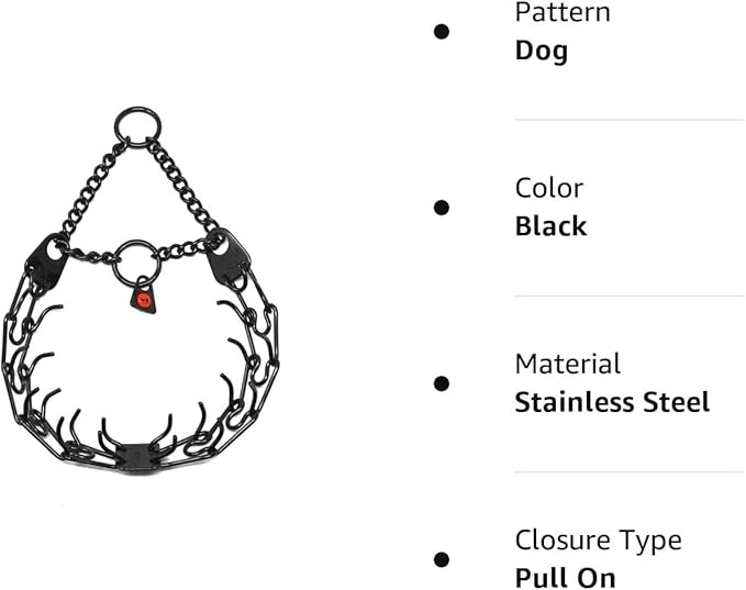 HS Herm. SPRENGER Germany Black Stainless Steel Prong Dog Training Collar Ultra-Plus Pet Pinch Collar No-Pull Collar for Dogs Anti Pull Training Collar Made in Germany 2.25mm x 16in Small
