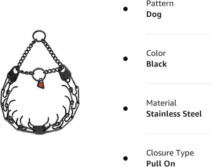 HS Herm. SPRENGER Germany Black Stainless Steel Prong Dog Training Collar Ultra-Plus Pet Pinch Collar No-Pull Collar for Dogs Anti Pull Training Collar Made in Germany 2.25mm x 16in Small