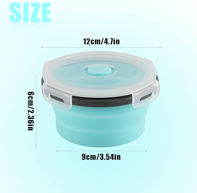 Luter 2 Pieces Collapsible Dog Bowls Silicone Food Water Travel Bowl with Lids Portable Expandable Pet Feeding Watering Cup Dish for Walking Kennels Camping 350ml (12x12x3cm) (Gray & Blue)…