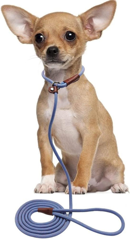 BTINESFUL 7ft Slip Lead Dog Leash, 1/4" Nylon Rope Dog Training Leash for Small Medium Dogs Outdoor No-Pull Walking, Behavior Training, 14+ Colors