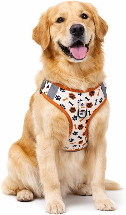 No Pull Dog Harness Set 4PCS – Adjustable Soft Vest Harness with Leash, Collar & Poop Bag Dispenser – Durable & Comfortable for Medium Large Dogs (Size L)