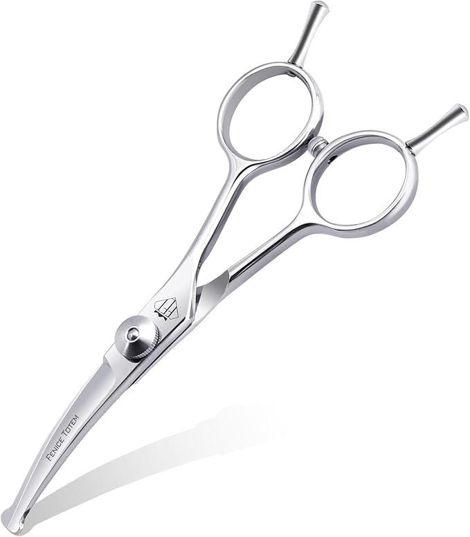 Dog Grooming Scissors: 4.75" Pet Curved Shears Made of Advanced JP440C Stainless Steel Alloy for Trimming Dogs Cats and Other Pets Face and Paws