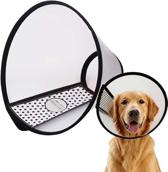 Dog Cone Collar After Surgery, Adjustable Elizabethan Collar for Dogs and Cats - Anti Lick Recovery Cone with Secure Wrap-Around Fastener for Wound Healing, Bathing(Clear, XL)
