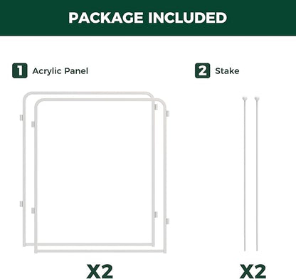 FXW AuraSpace Pro Acrylic & Wire Mesh Indoor Dog Playpen, 32" Height 2 Acrylic Panels Metal Dog Pen for Small and Medium Dogs, White│Patented