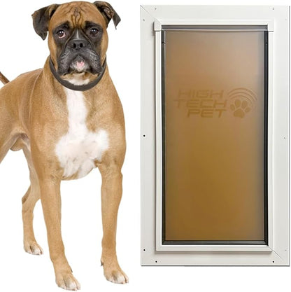 DuraFlex Aluminum Frame Pet Door for Extra Large-Sized Dogs (100+ lbs.) by High Tech Pet - Easy Installation Dog Door, Door Mount, Air Tight, Security Panel (12.5" X 25" Pet Opening) - AF-3-XL