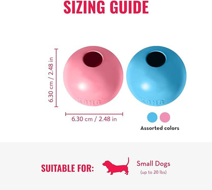 KONG Puppy Ball w/ Hole - Soft & Durable Activity Ball for Puppies - Dog Toy Supports Healthy Exercise & Interactive Play - Dog Toy for Natural Teething - For Small Puppies - Assorted Colors