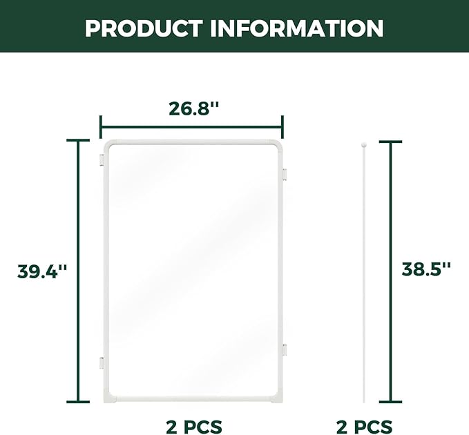 FXW AuraSpace Pro Acrylic Indoor Dog Playpen, Heavy-Duty with Metal Frame, 40" Height 2 Panels for Medium and Large Dogs, White│Patented