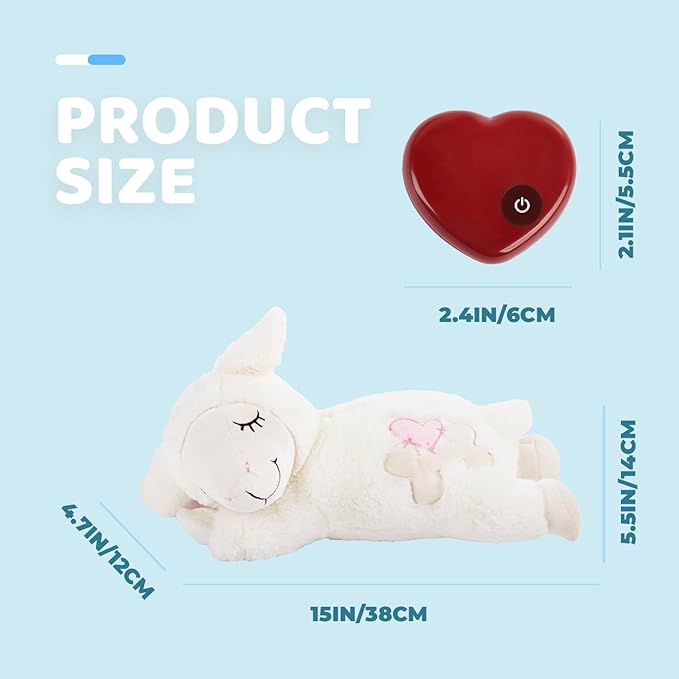 ALL FOR PAWS Heartbeat Dog Toy with Warm Bag for Puppy Anxiety Relief & Sleep Aid, Heartbeat Stuffed Animal Dog Toy for Behavioral Training, Snuggling Plush Toy for Puppy Calming Aid, White Sheep