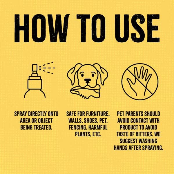 Fooey! Ultra Bitter No Chew Spray for Dogs, Cats, Horses, Rabbits, Ferrets, Birds - Anti-Chew Bitter Spray for Dogs Stop Chewing Furniture - Dog Deterrent Spray Training Aid Safe for Pets - 8 fl oz