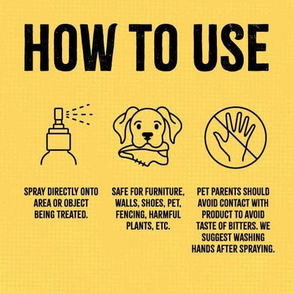 Fooey! Ultra Bitter No Chew Spray for Dogs, Cats, Horses, Rabbits, Ferrets, Birds - Anti-Chew Bitter Spray for Dogs Stop Chewing Furniture - Dog Deterrent Spray Training Aid Safe for Pets - 8 fl oz