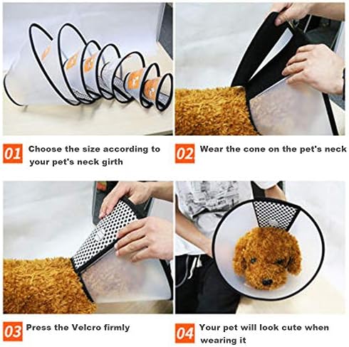 Cat Cone Collar, Pet Cone for Small Dogs & Cats - Anti-Bite Wound Protector, Medium (5#)