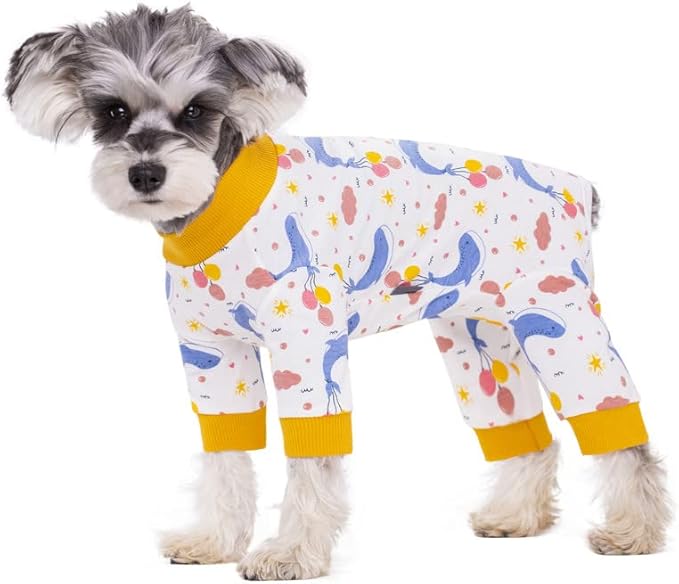 Dog Surgery Recovery Suit, Dog Onesie for Surgery Female Male Dogs, Dogs Pajamas Long Sleeve, Small Dogs Onesie, Abdominal Wound Bandages Surgical Suit, Cat Recovery Suit for Shedding Skin Disease