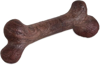 Pet Qwerks Dinosaur BarkBone - Nylon Dog Bone for Aggressive Chewers - Steak Flavor - 11"