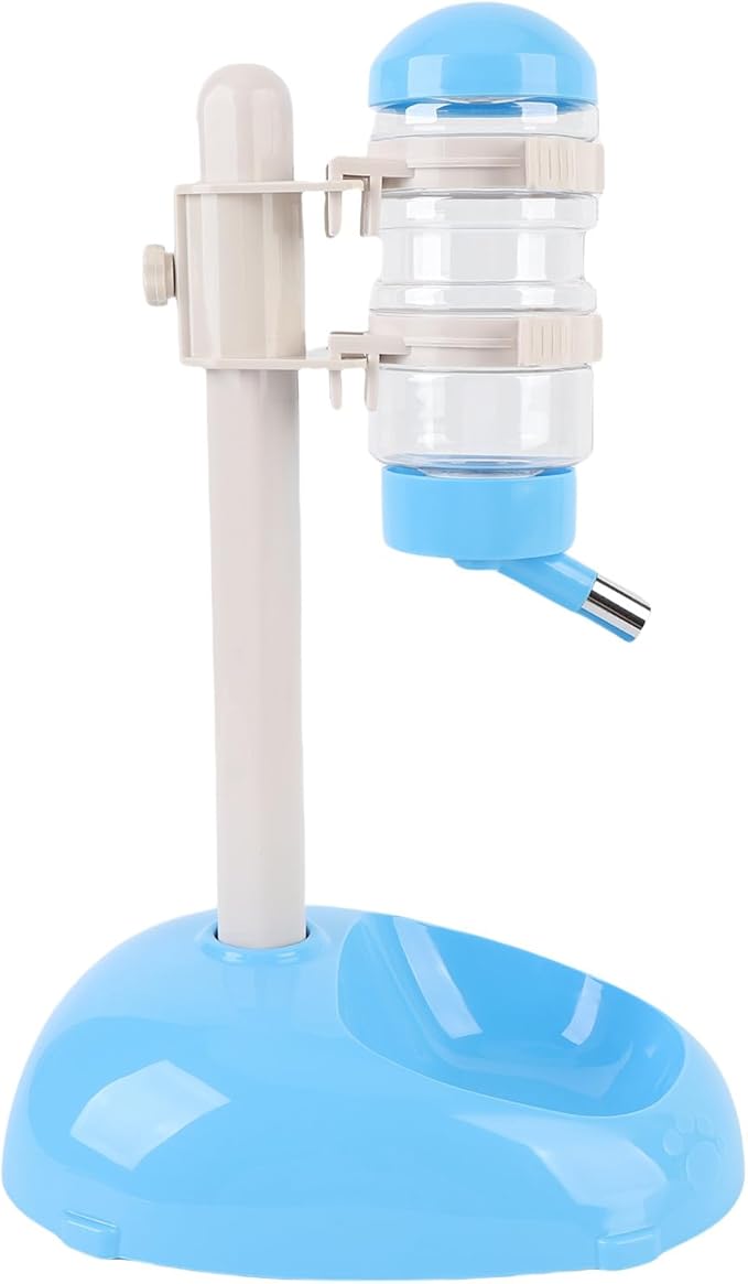 Zopsc Pet Adjustable Height Standing Water Dispenser for Puppies, Smart Feeder for Dogs and Cats, Easy to Clean Bowl for Healthy Pets (Blue)