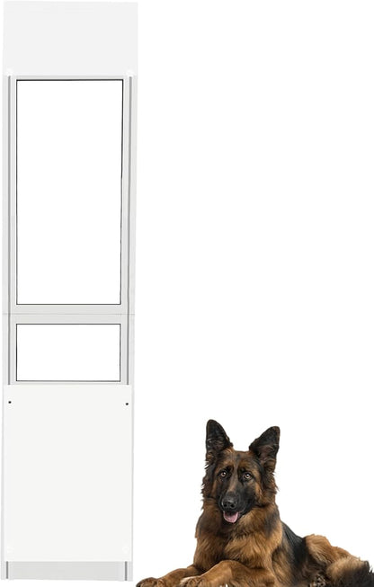 XLarge Dog Door for Sliding Glass Doors, Adjustable 75.39" to 81.3" Slider Height, Extra Large Dog Door for Sliding Glass Door, All-Metal Framed & Lockable Panel