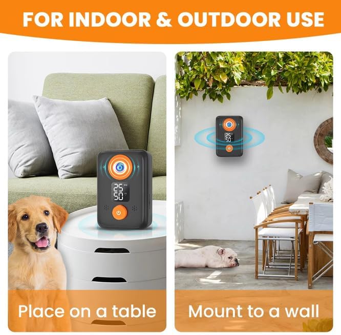 Anti Barking Device for Dogs – Ultrasonic Dog Bark Deterrent with 3 Modes, 50FT Effective Range, Rechargeable, Indoor Outdoor Anti Barking Device, Humane and Easy to Use