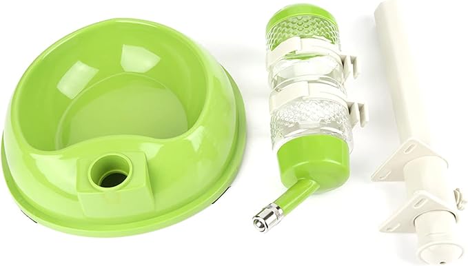 KIMISS Adjustable Dog Bowl Food Dispenser Drinking Bowl Feeder for Pets Cats Dogs Blue Professional Accessories for Use (Green)