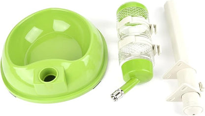 KIMISS Adjustable Dog Bowl Food Dispenser Drinking Bowl Feeder for Pets Cats Dogs Blue Professional Accessories for Use (Green)