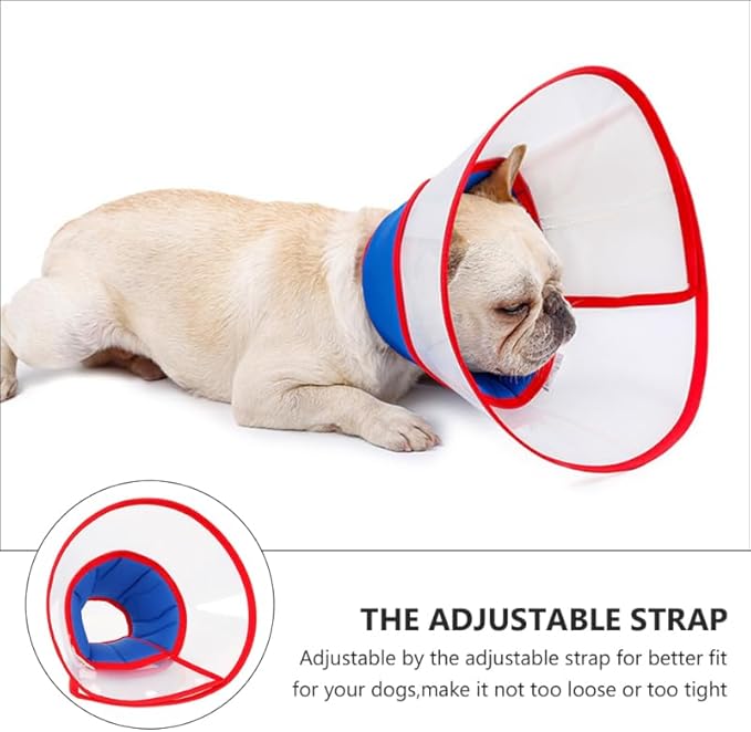 BESPORTBLE Adjustable Dog Recovery Collar Cone - Lightweight Anti-Scratch Neck Cone for Dogs and Cats Post Surgery Wound Protection with Adjustable Strap 9.84In