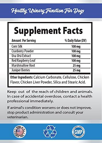 cranberry bladder bites for dogs - DOG URINARY TRACT SUPPORT - NATURAL CRANBERRY SOLUTION - BLADDER HEALTH - VET RECOMMENDED - corn silk supplement for dogs - 1 Bottle (90 Treats)