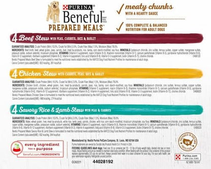 Beneful Purina Wet Dog Food, Gravy, Stew | Variety Pack | 10 oz. Tubs | 12 Count | Pack of 2