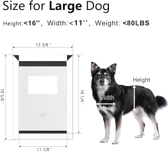[MAVRICPOWER] Aluminum Large Dog Door for Door, Doggie Door with 2 Sliding Lock Panels for Extreme Weather, Doggy Door for Dogs Up to 80 lbs