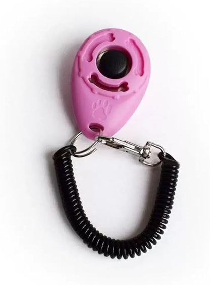 2pc Pink Clicker Easy to Use with Button Dog Training Accessories Strong and Long-Lasting,Behavior Aids