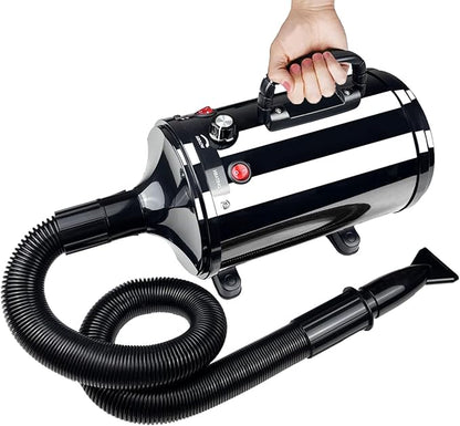 High Velocity Professional Dog Grooming Dryer,Adjustable Temperature and Speed Hair Dryer for Pets with 4 Nozzles
