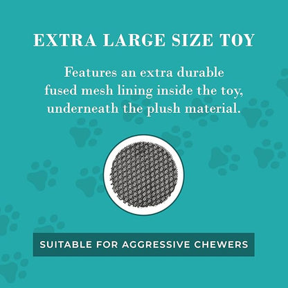 Haute Diggity Dog Chewy Vuiton Bone Plush Squeaky Dog Toy, Soft Durable Designer-Inspired Stuffed Puppy Chew Toys for Small, Medium & Large Dogs, Machine-Washable (White) XL