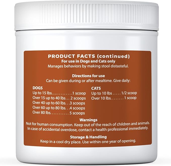 No Poop Eating for Dogs. Coprophagia Treatment. Digestive Enzyme with Breath Freshener. Stop Eating Poop for Dogs, Stool Eating Deterrent. Extra Large 230 Scoops in Each jar.