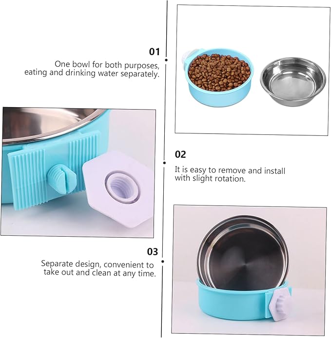 Blue Stainless Steel Dog Bowl Portable Pet Water Dispenser Feeder Durable Non Slip Dog and Cats for Indoor and Outdoor Use Pet Feeder Supplies